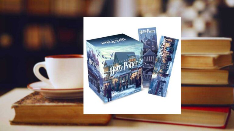 Capa do livro Box Harry Potter Scholastic - castelo (caixa azul): com 02 marcadores